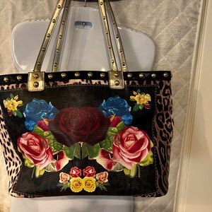 Betsey Johnson, floral and cheetah print handbag!